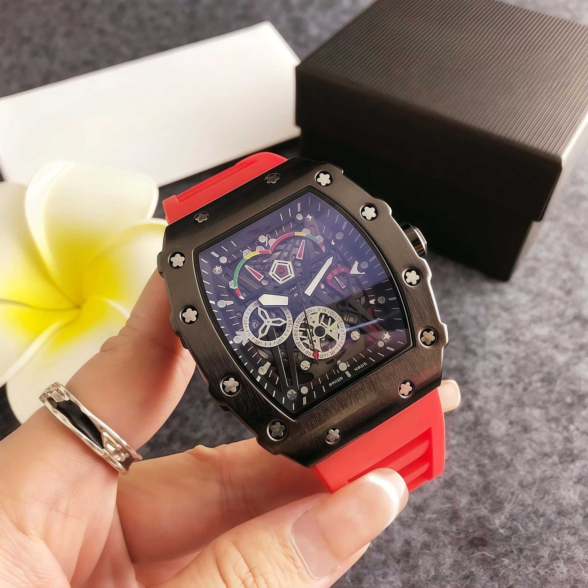 Colorful and stylish skeleton watch for men