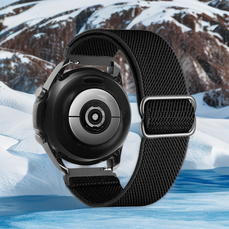 Elastic braided watch strap