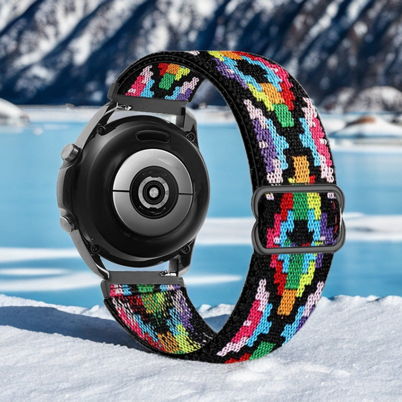 Elastic braided watch strap