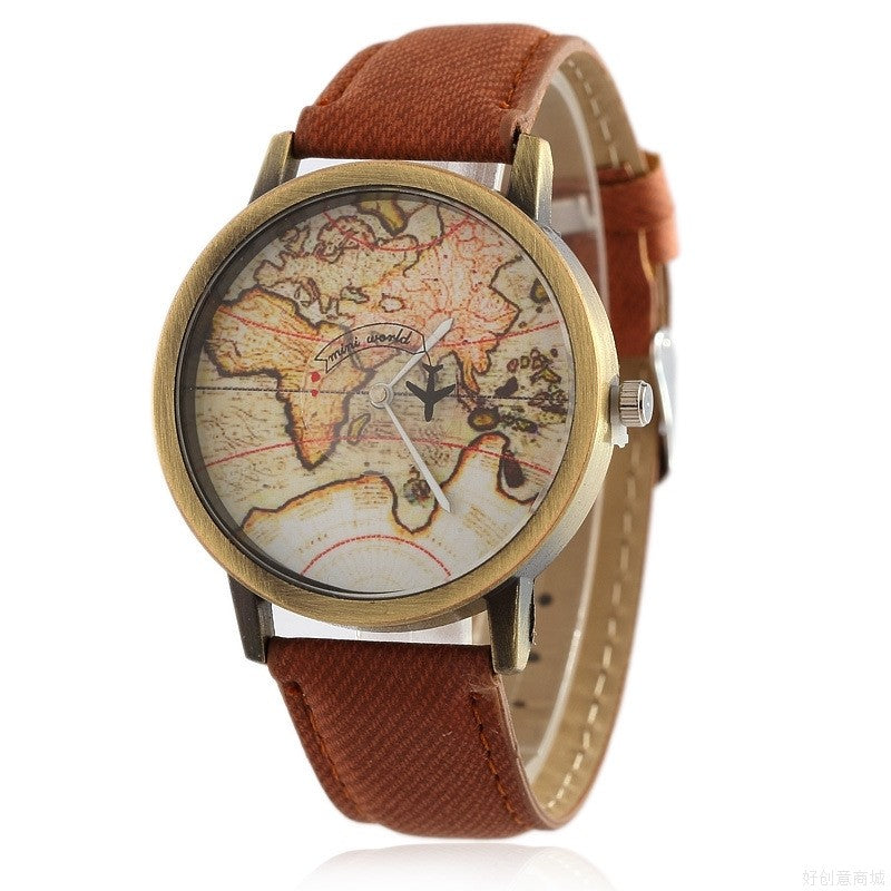 Sheepskin paper map watch
