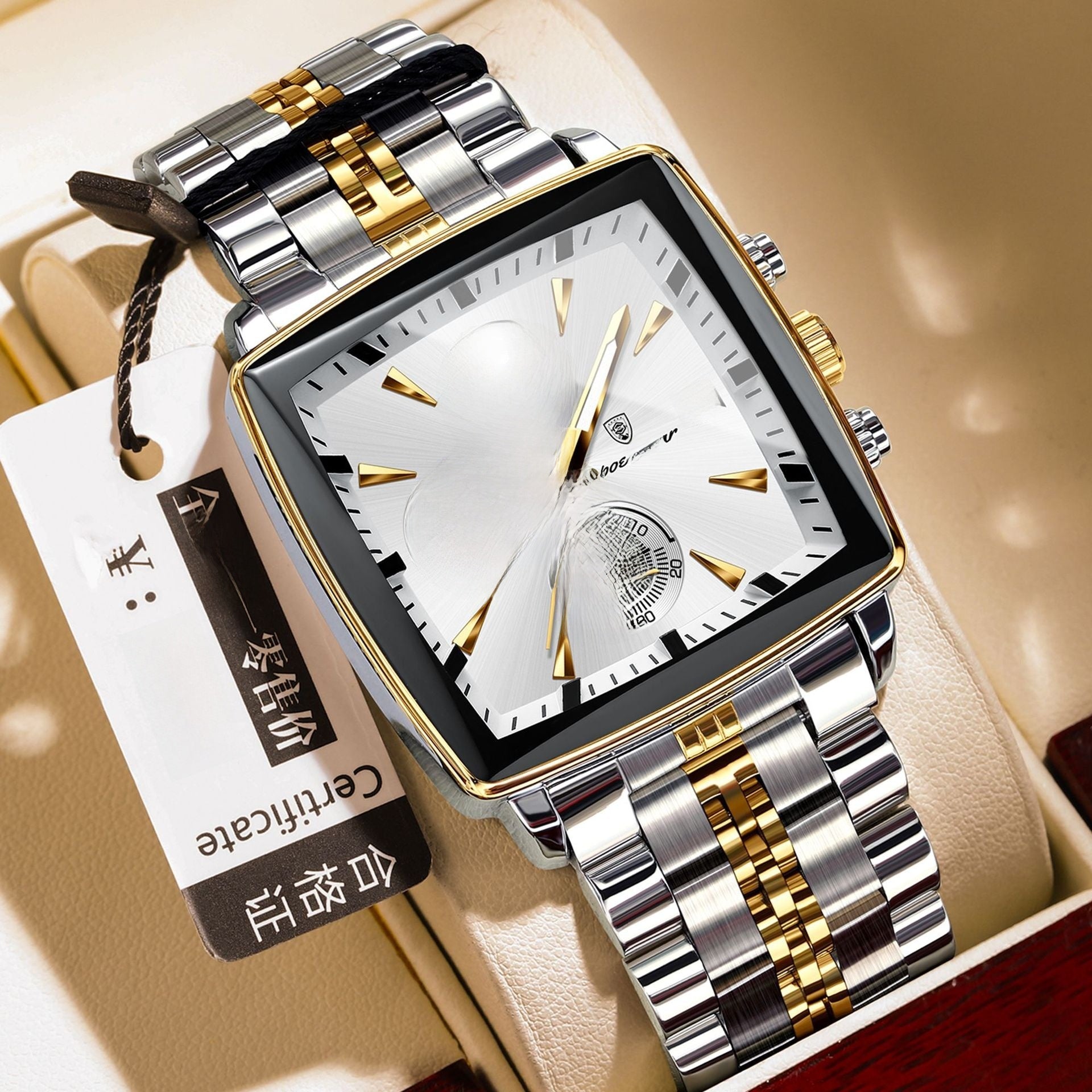 Multifunctional business square men's watch