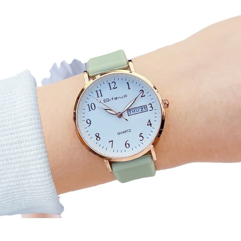 Waterproof luminous silent electronic watch