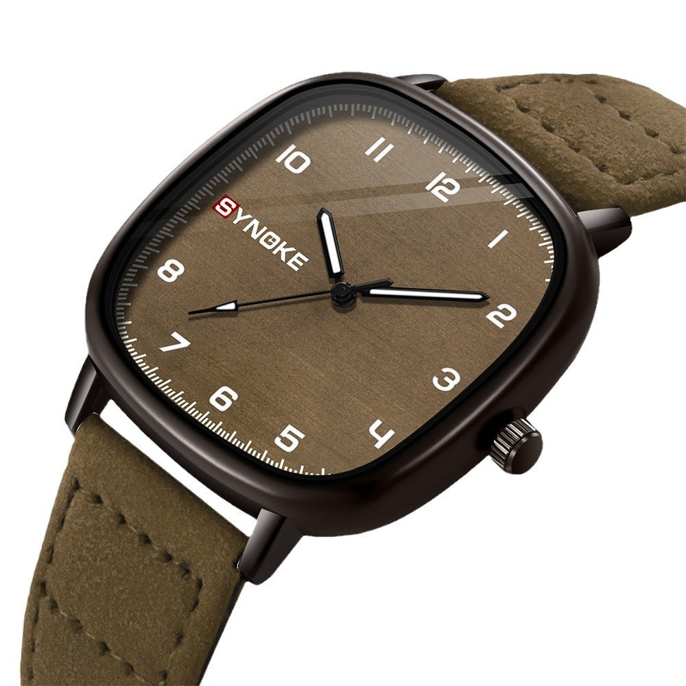 Retro-style minimalist quartz watch