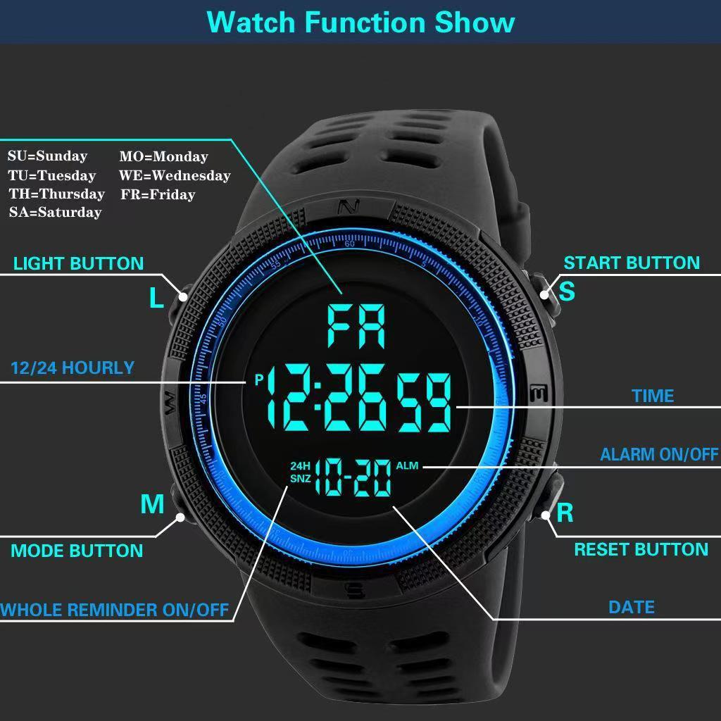 Multifunctional Cool Light Men's Electronic Watch